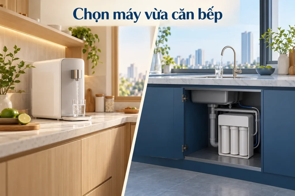 Kiểu lắp vừa căn bếp