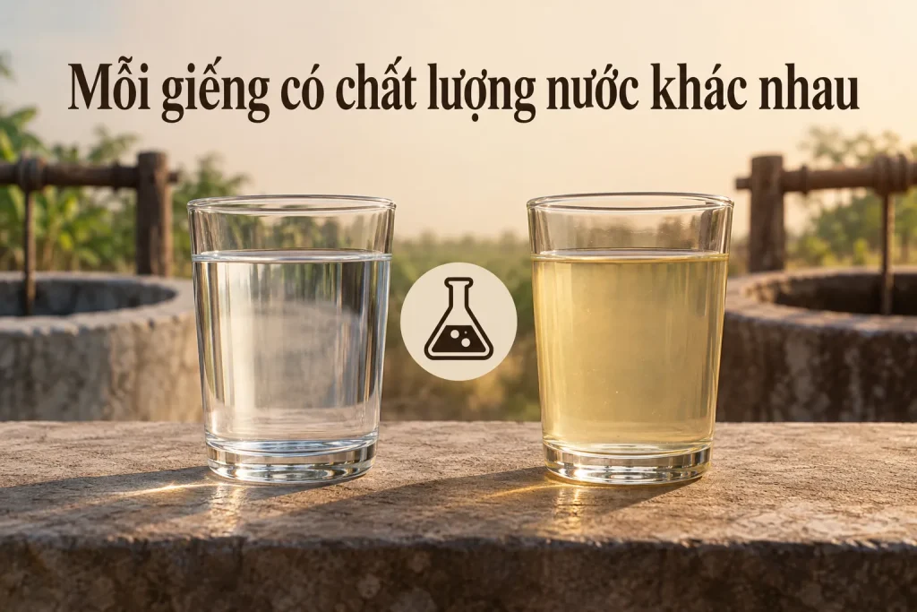 Mỗi giếng có chất lượng nước khác nhau