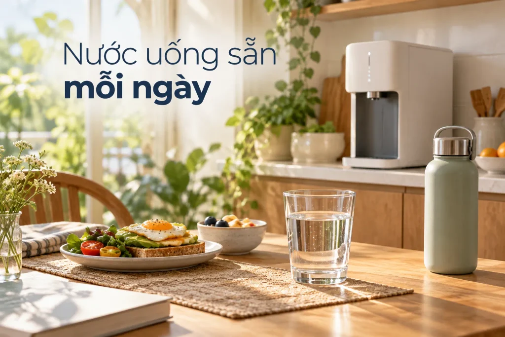 Nước uống sẵn mỗi ngày, thuận tiện cho cả nhà