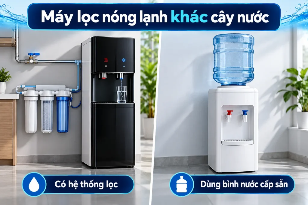 Phân biệt với cây nước dùng bình