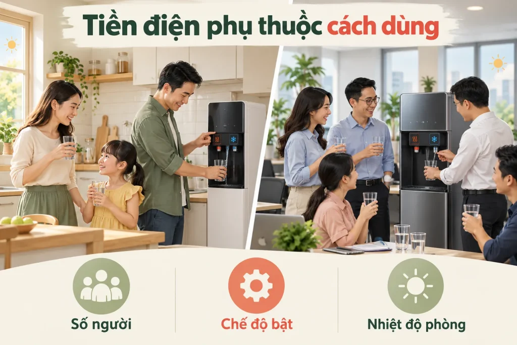 Tiền điện phụ thuộc vào cách dùng